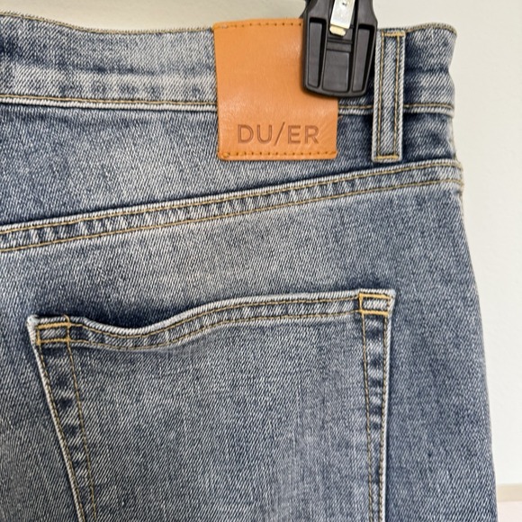 Du/er High Rise Straight Leg Performance Jeans Women's 29x27 Blue Button Fly - Picture 4 of 10